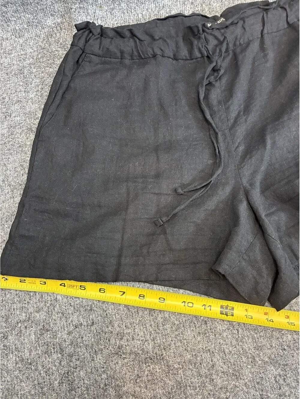 Womens Banana Republic Black Linen Shorts Size Large Tall Length